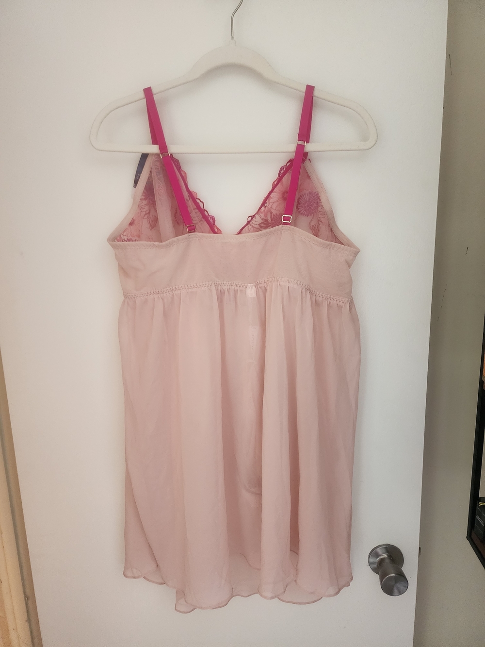 Cacique Pink Floral Mesh Babydoll Chemise Plus Size 22/24 NWT Sexy Babydoll - Picture 4 of 5